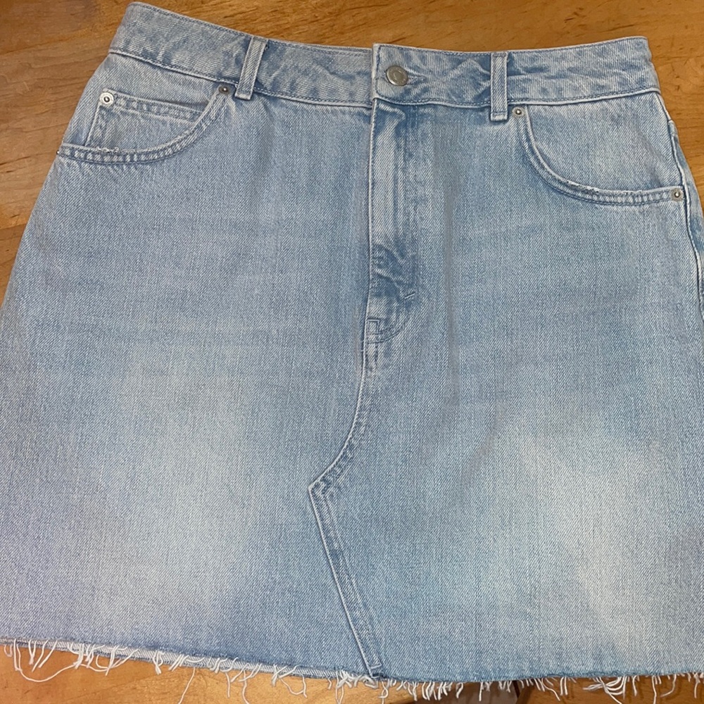 Topshop high waist denim skirt